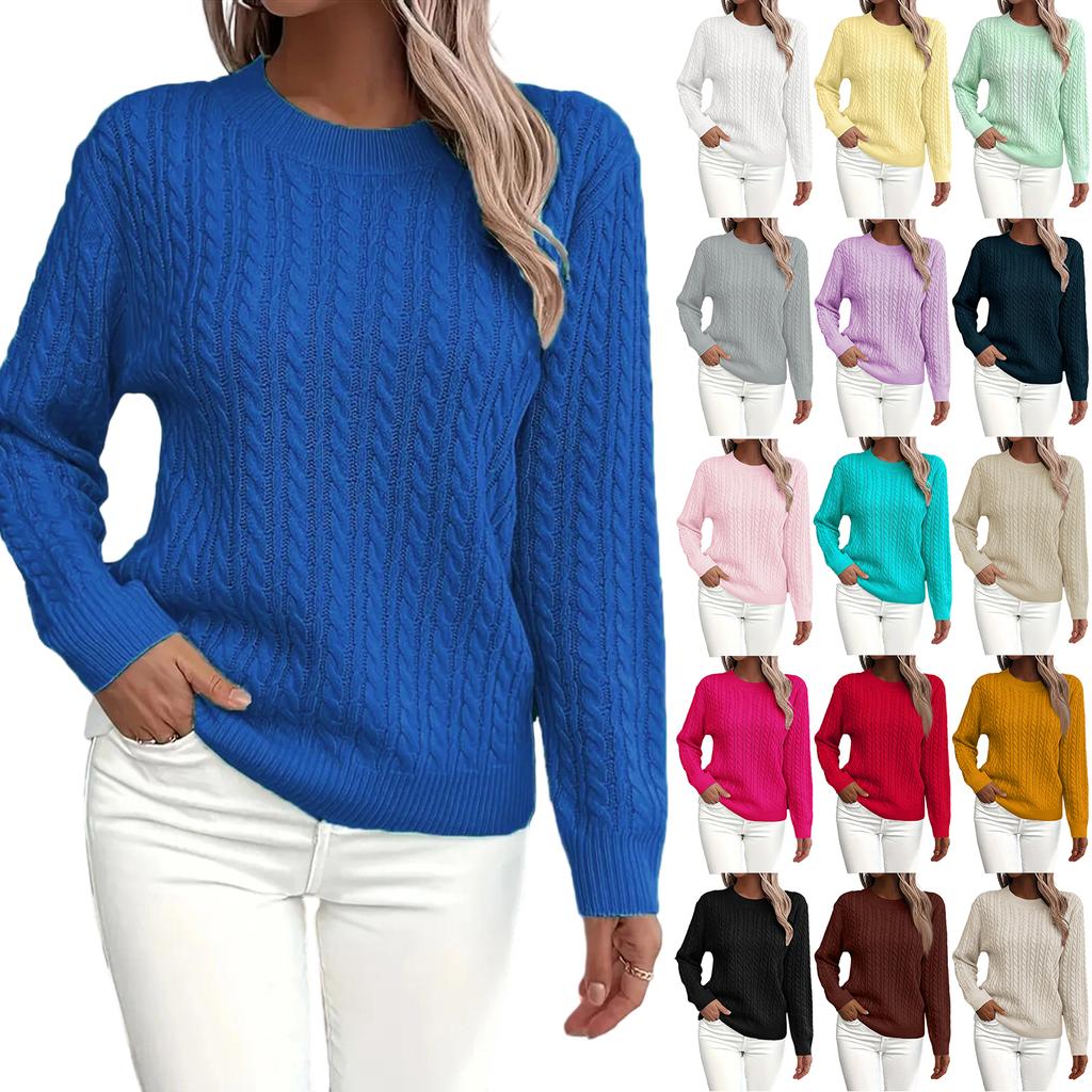 Womens Sweaters Long Sleeve Fall Soft Lightweight Knit Loose Sweater Tops