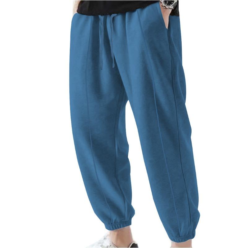 New Solid Color Large Size Casual Pants Men's Summer Trend Casual Loose Leggings Men's