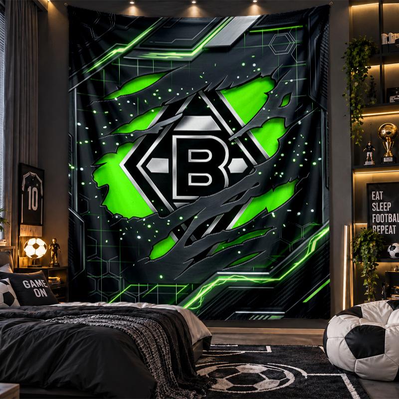 Arazzo da Appendere a Parete Stampa Borussia Mönchengladbach Tessuto per Soggiorno Camera da Letto Decorazione Casa