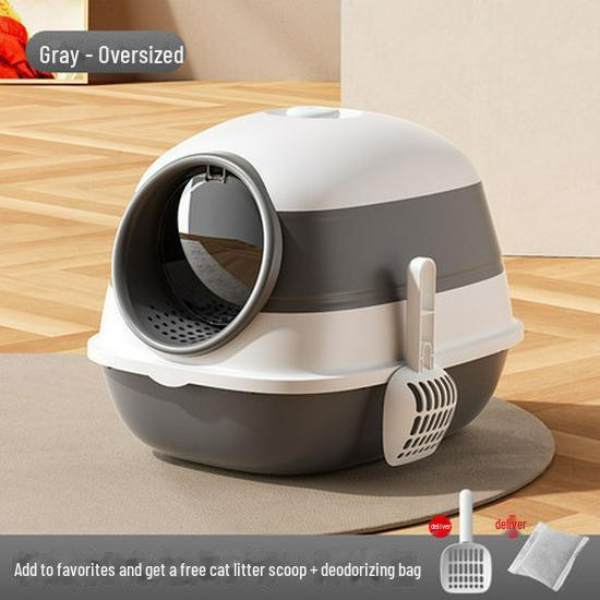 

Полностью закрытый большой кошачий туалет с функцией складывания одной кнопкой, стерилизации и дезодорирования. 54cm