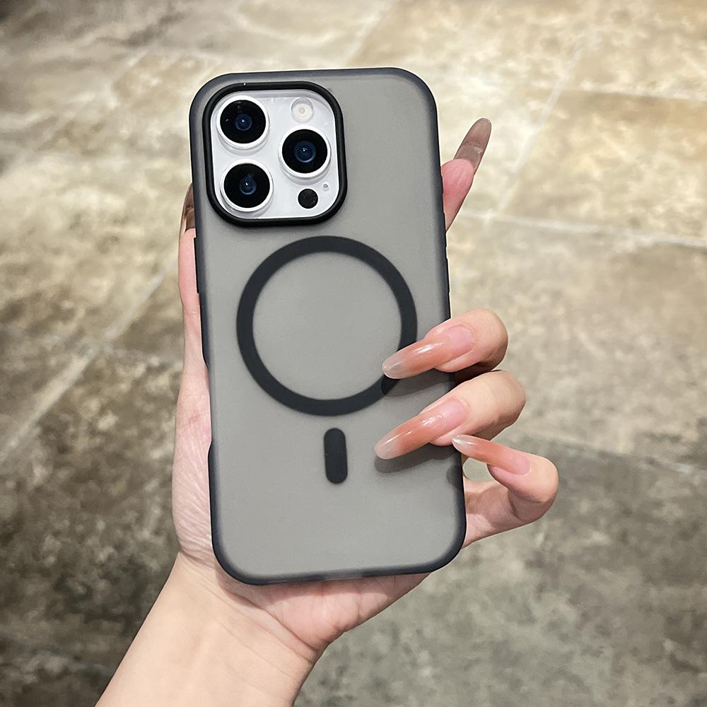 

For Magsafe Candy Color Contrast Matte Case For iPhone 16 15 Pro Max 14 Plus 12 13 Frosted Magnetic Transparent Ultra Thin Cover iPhone 12