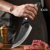 Hammer Bone Knife Sharp Black Color Wood Pig Beef Mutton Slaughtering Knife Carbon Steel Meat and Vegetable Cutting Knife
