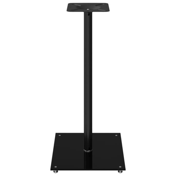 Supports de haut-parleurs 2 pcs noir verre trempé 1 pilier