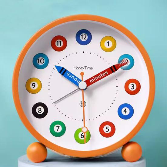 Analog Alarm Clock with Night Light Non-Ticking Silent Battery Operated Bedroom Desktop Digital Quartz Clock Children Students Birthday Gift