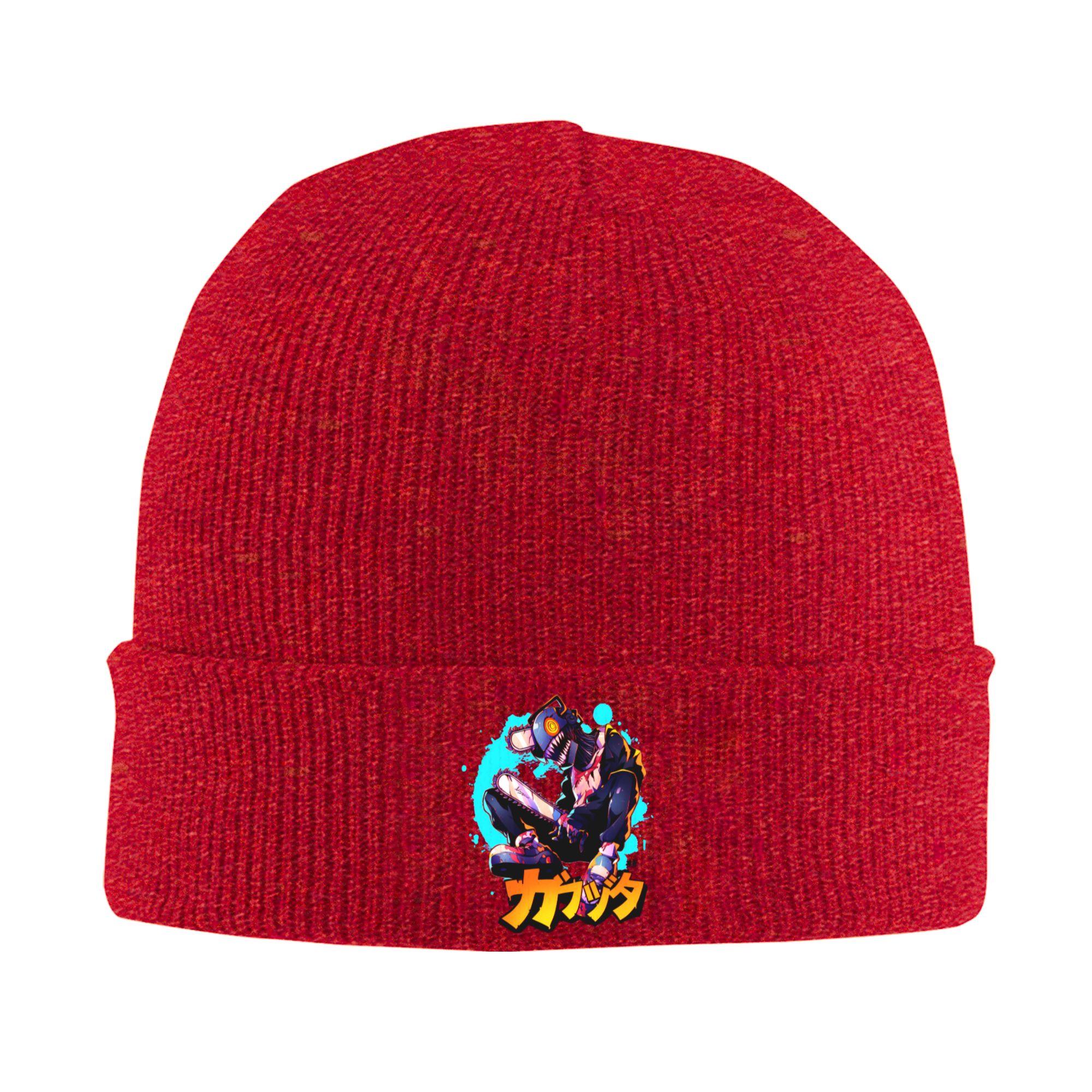 

Denji Chainsaws Man Devil Knit Hat Vintage Caps Men Women Outdoor Beanie Hats Autumn Winter Printed Elastic Bonnet Hats One Size
