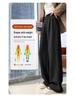 2026 High-End Black Women's Petite Wide-Leg Drape Suit Pants for Spring/Summer
