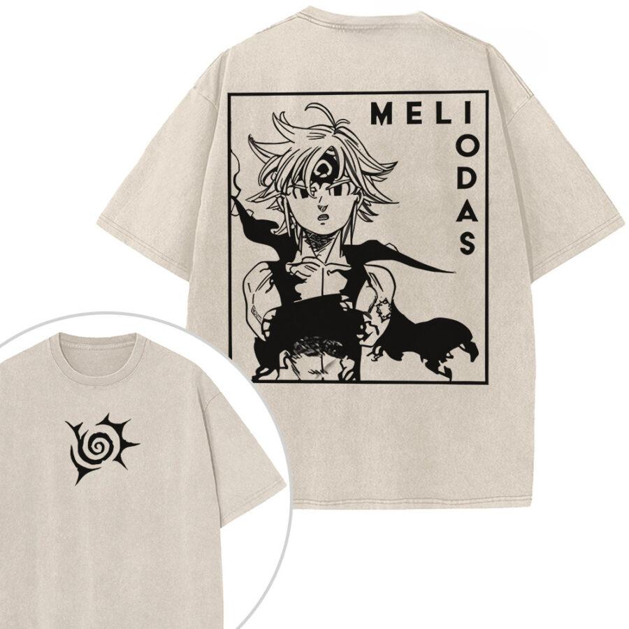 Manga The Seven Deadly Sins Escanor Printed Tee Men Clothing Washed Cotton T-shirt Vintage Casual T Shirt Harajuku Male Tshirt S бежевый 1570₽