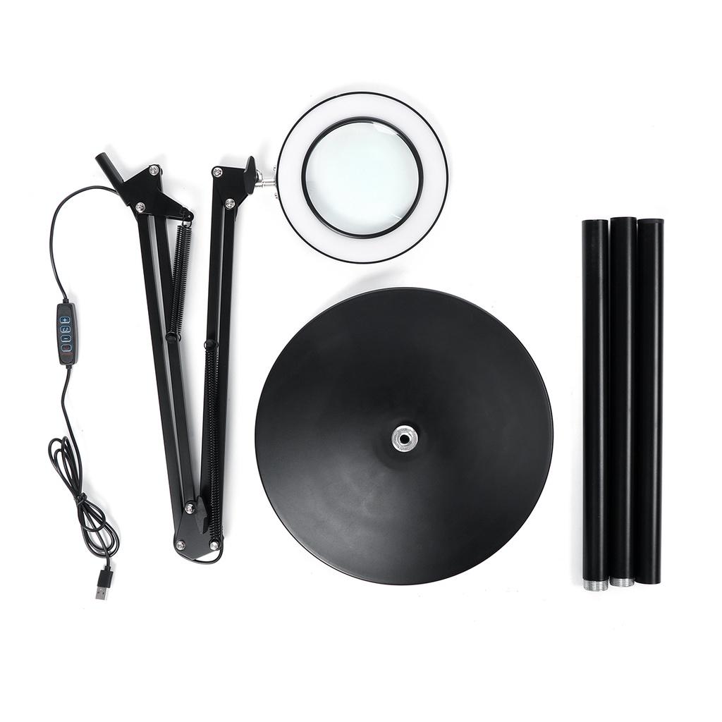10X Diopter LED Magnifying Floor Stand Lamp Eye Protection Magnifier Glass Ligth Len Facial Light Beauty Salon Nail Tattoo Black/White