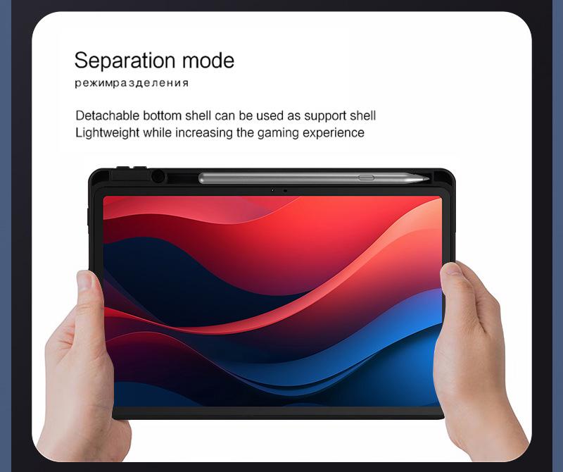 Lenovo Tablet M11 Split Screen 7-Color Luminous Bluetooth Keyboard & Leather Case with Mouse Set