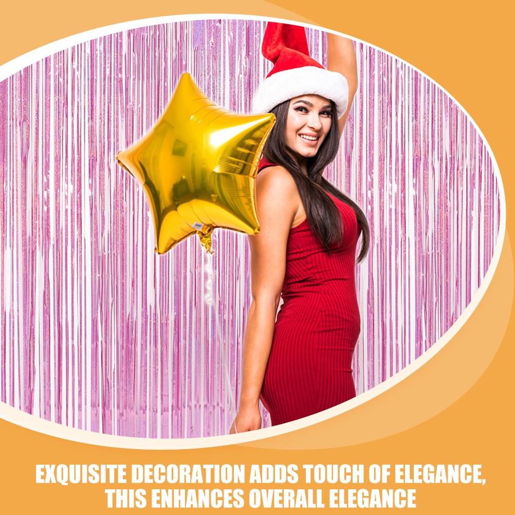 2pcs Raindrop Tinsel Fringe Curtain Plastic Door Decor For Wedding Party Backdrop Birthday Bachelorette Foil Streamer Background