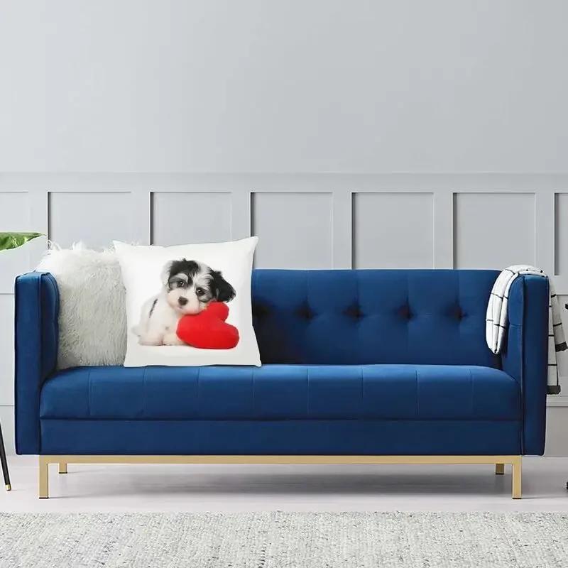 Funny Puppy Cavalier King Charles Spaniel Dog Square Pillowcover Home Decor Animal Cushion Cover Throw Pillow for Living Room