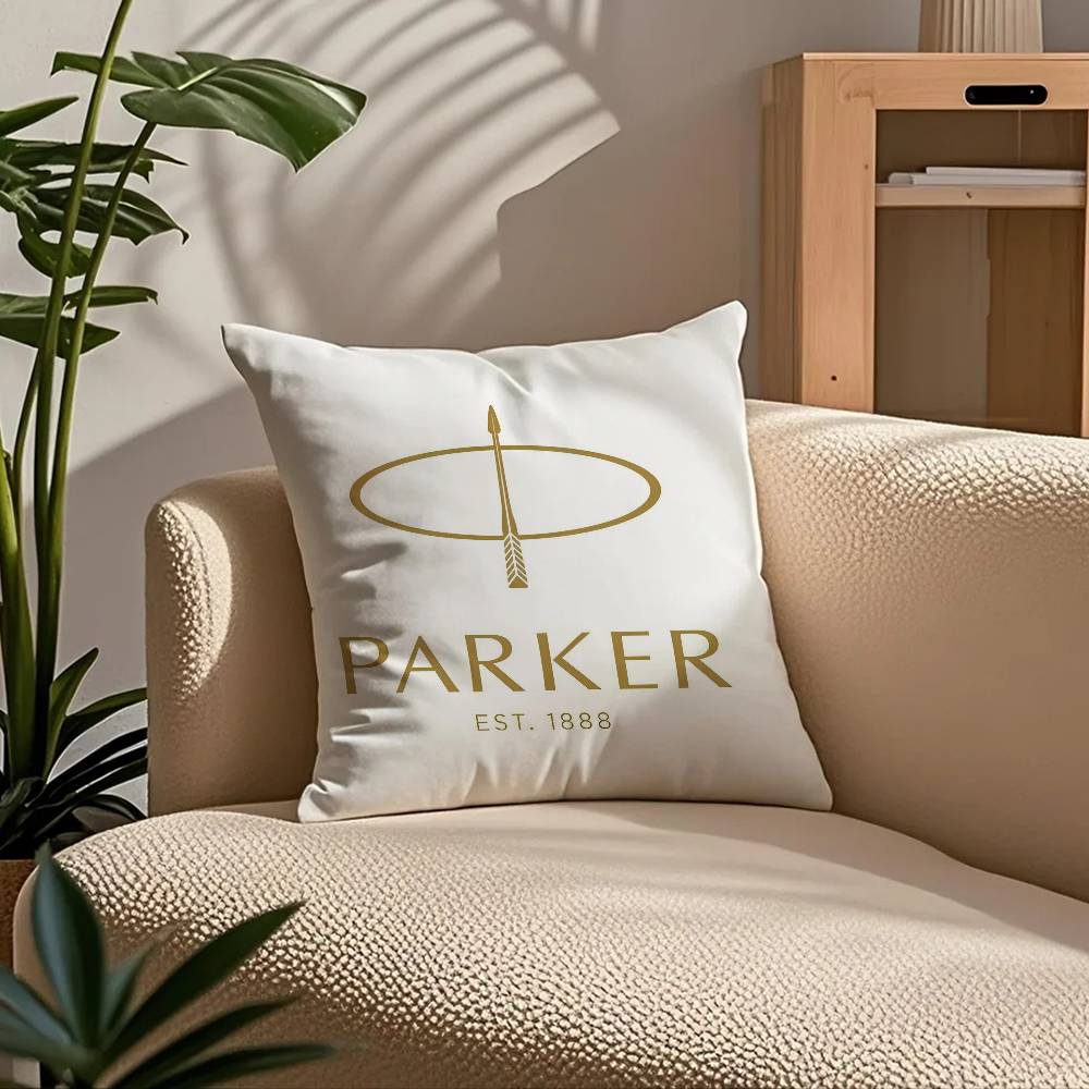 Pen Brand P-Parker Pillow Case Comfort Sofa Bed Silky Elegant Invisible Zipper Custom Decorative Cushion Cover