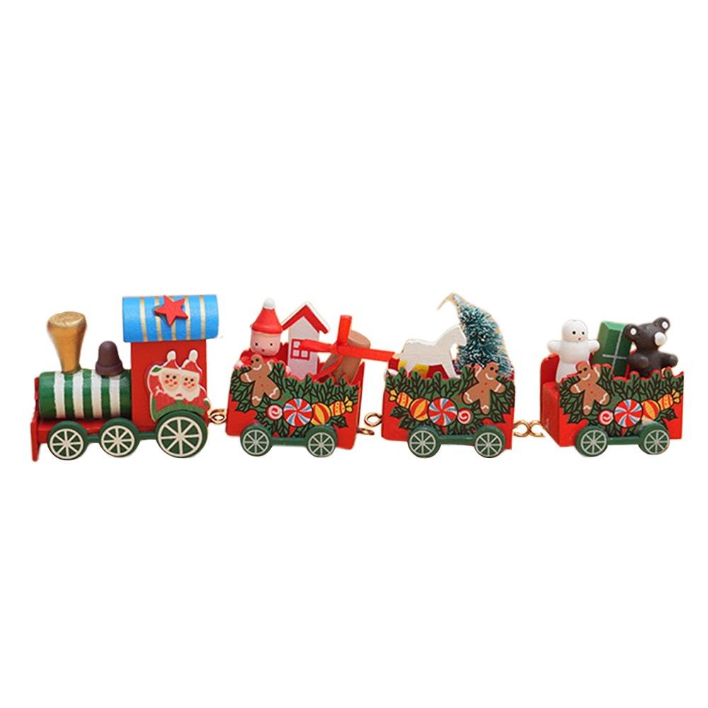 Multicolor Christmas Train Cartoon Animal Mini Christmas Tree Train  Ornament