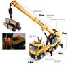 Alloy Crane Wood Transport Truck Model Toy Diecast Simulation Engineering Vehicle with Sound Pull Back Decorative Gift for Kid