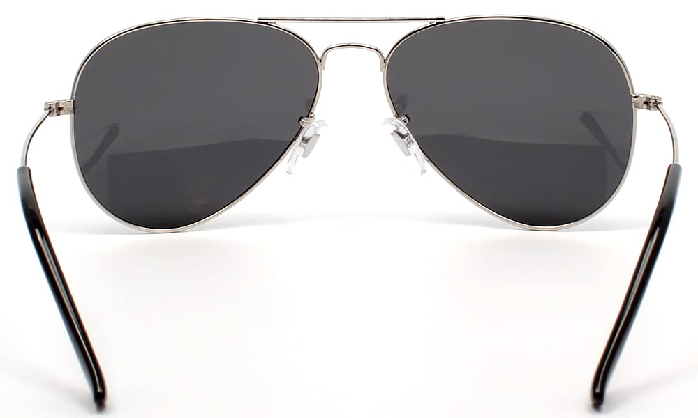 AVIATOR Tropfenform Polarisiert Original Sonnenbrille UV400 Fahren Angeln [EIENNO] (Silber)