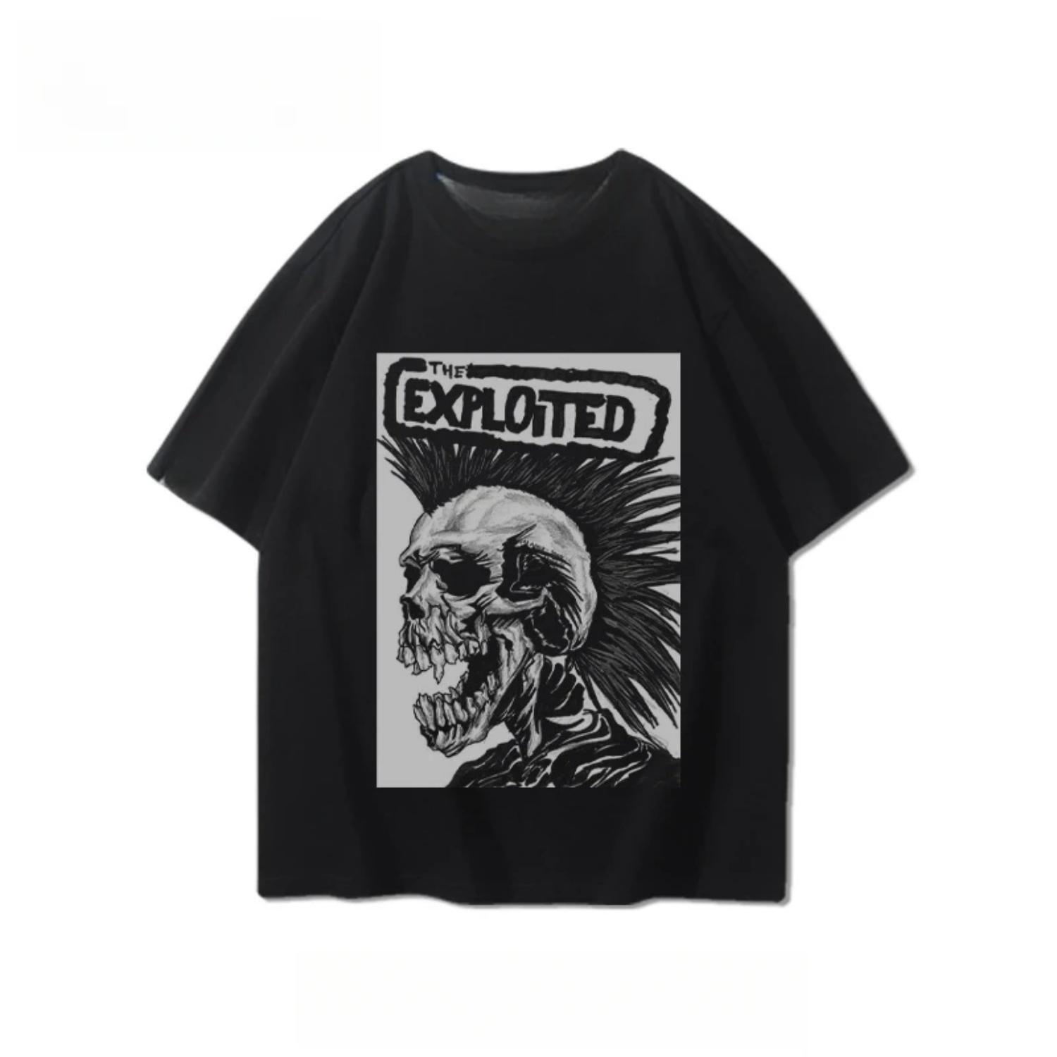 

The Exploited Sid Vicious Punk Band T Shirt Cotton T-shirt Oversize Summer Short Sleeve All-purpose T-shirt for Women and Men XXXXXL чорний