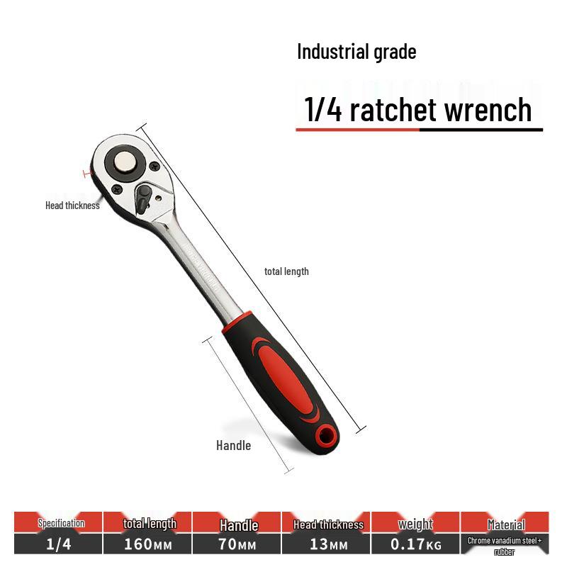 

Большой/Средний/Малый 24-зубцовый трещоточный ключ с быстросъемной головкой