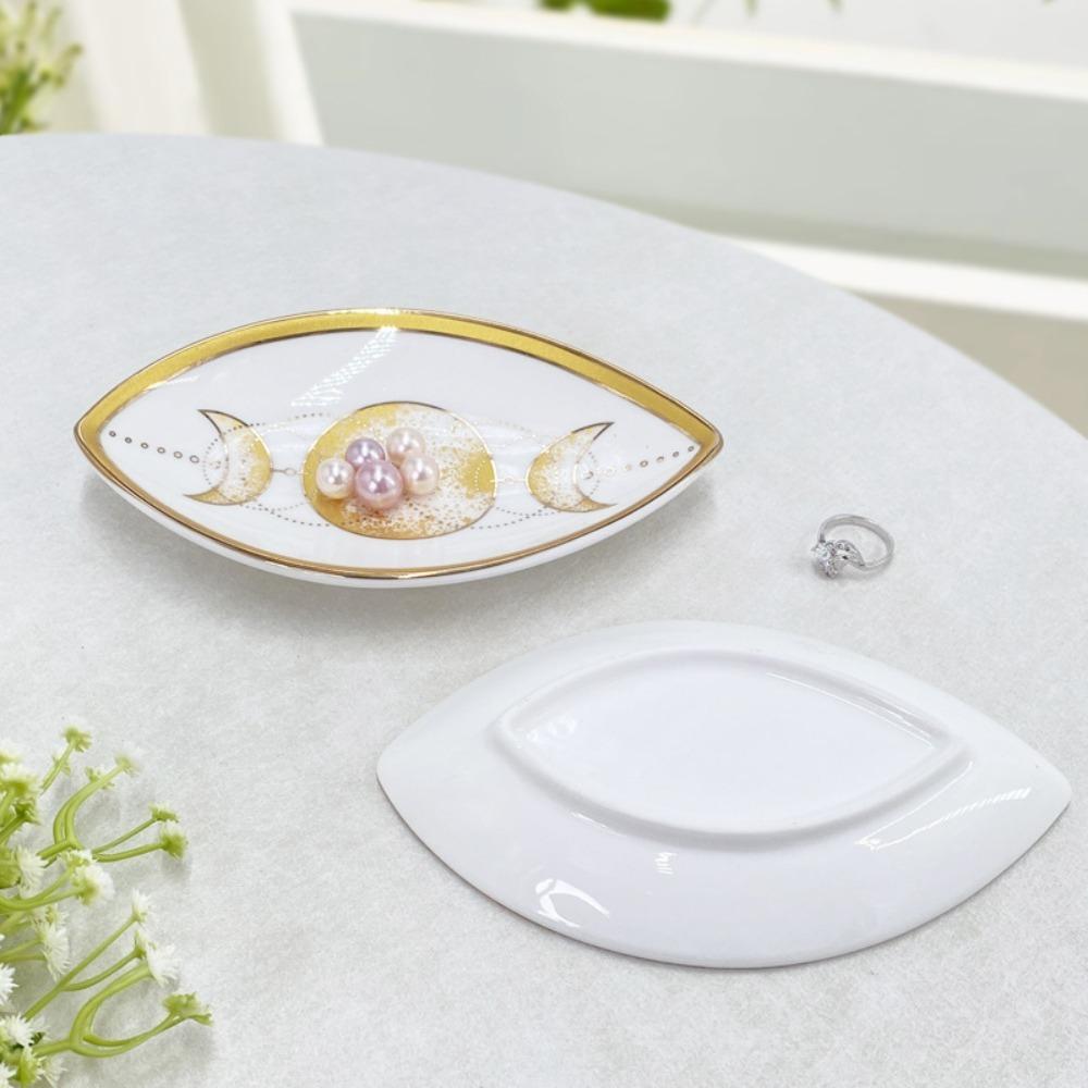 Oval Decorative Plate Eye Shape Dessert Plate Unique Jewelry Tray  Gift