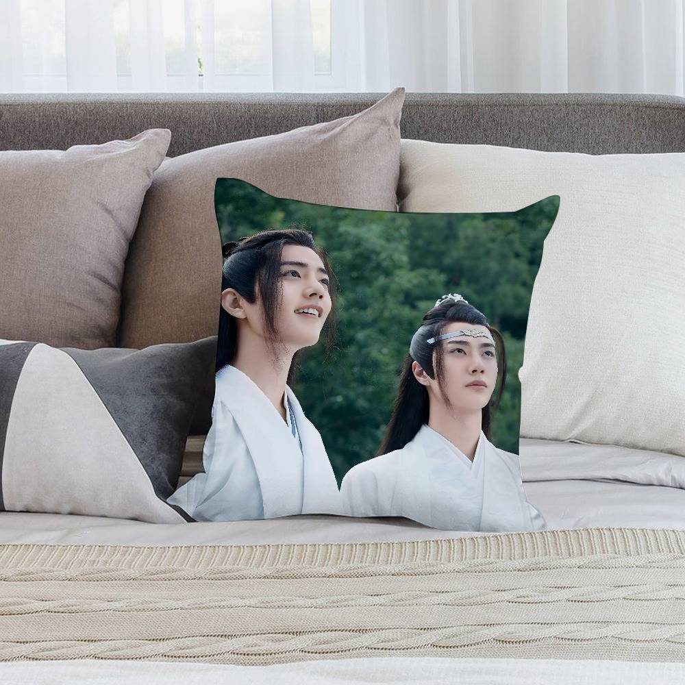 W-Wang Yibo Pillow Case Short Plush Sofa Decorative Gift Home Double-sided Printing Cushion
