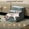 Three-Step Dog Stairs, with Washable Plush Cover, for High Bed Sofa, Dog Stairs for Small Dog and Cat - Light Grey