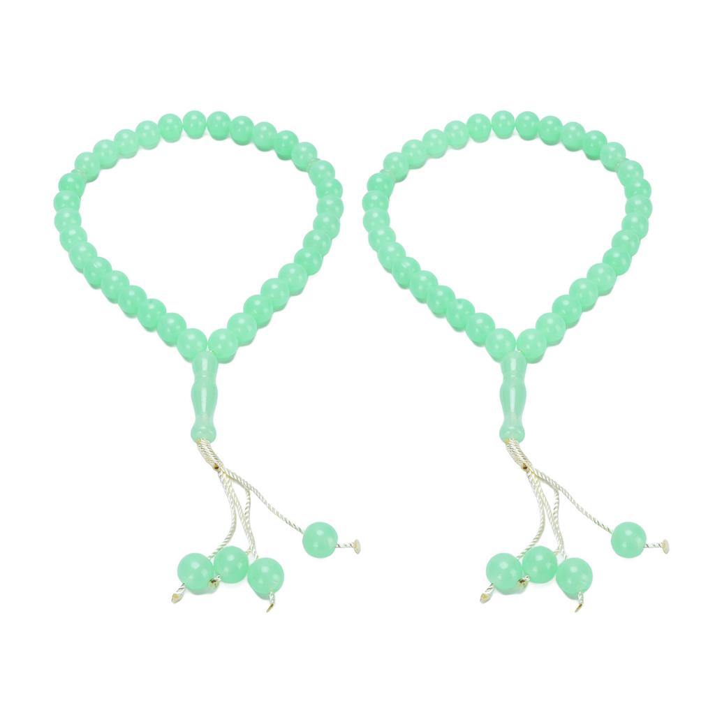 2PCS Tasbih Prayer Beads Portable Plastic Multifunctional 33PCS 12mm Prayer Beads Necklace
