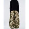 Kisko American Retro Camouflage Front Pocket Silhouette Scimitar Pants Unisex Trendy Brand Cool Loose Wide-Leg Casual Pants