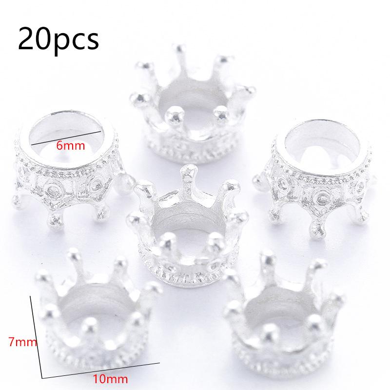 20pcs Jewelry Production Spacer Mini Crown Beads Retro Alloy Bracelet Decorative Accessories DIY Necklace Earring Props TMZ