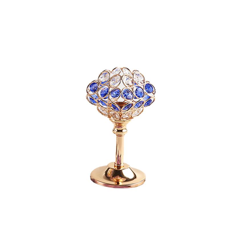 

Металлический подсвечник, синий кристалл, золотая подставка для свечей, подсвечник, канделябры, свадебные центральные украшения, украшение стола, домашний декор