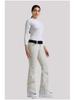 New Women's Slim Fit Ski Pants: Elastic, Double-Layered, Velvet-Lined, Windproof, Waterproof, Breathable, Solid Color.
