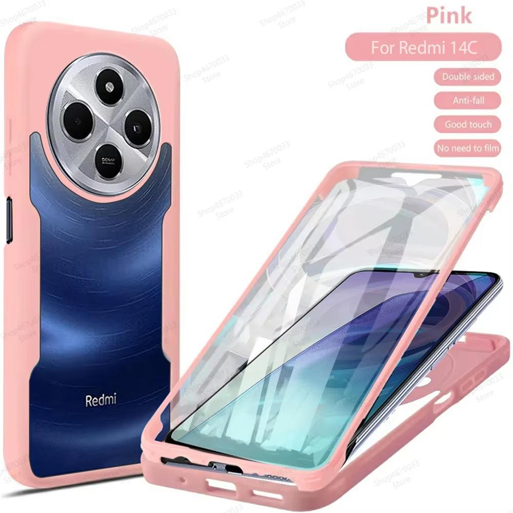Shockproof 360 Full Cover Case For Xiaomi Redmi 14C 4G 13C 12C 12 Turbo 3 A1 A2 Plus 10C 10 10A 9C 9A Soft Silicone Bumper Case