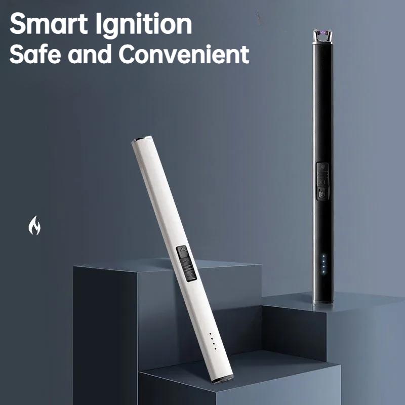 Personalized Arc Pulse Lighter 360 ° Windproof Cigarette Lighter USB Charging Candle Gas Stove Ignition Smoking Accessories