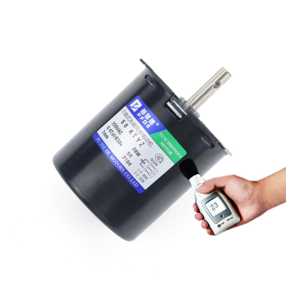 Motor Sincron cu Magnet Permanent 68KTYZ 220 AC 28W 100KG Cu Suport CW/CCW Reductor Metalic Viteză Mică 2.5 Până la 110RPM
