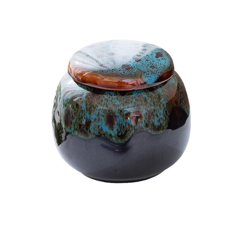 Multi-Color Ceramic Mini Jars for Tea, Incense, or Storage – Sealed and Engraved Design