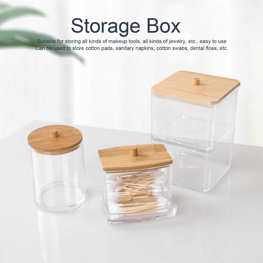Sturdy Durable Cotton Swab Box Transparent High Smoothness Cotton Swab Container Multipurpose Portable Cotton Swab Holder