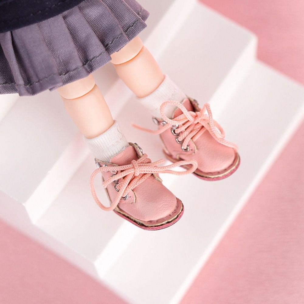 1 Pair Leather 1/12 Bjd Doll Shoes Canvas 1/12 Bjd Casual Shoes Cute OB11 Doll Baby Shoes  Obitsu11