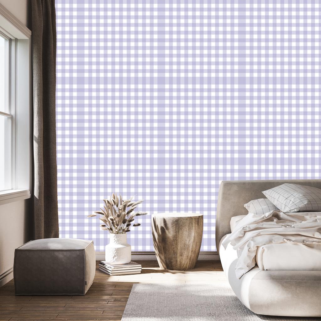 Wallpaper Fabric Pattern White and Blue for Living Room and Bedroom 50x1000