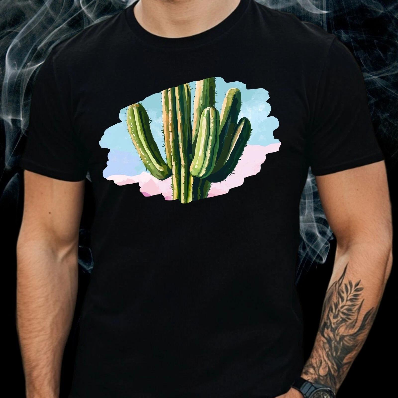 T-Shirt Herren Kaktus Motiv Baumwolle Größe S bis 5XL M