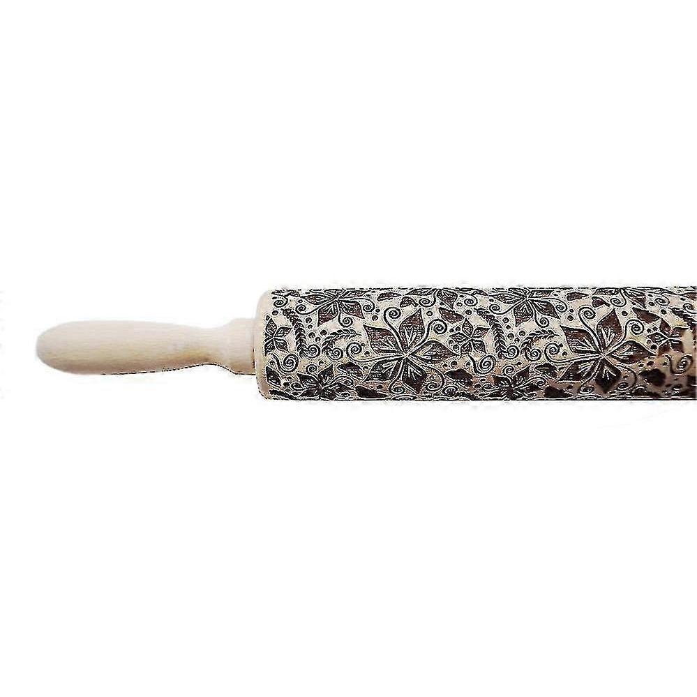 Embossed rolling pin - Carved rolling pin, suitable for baking, cute and lightweight.