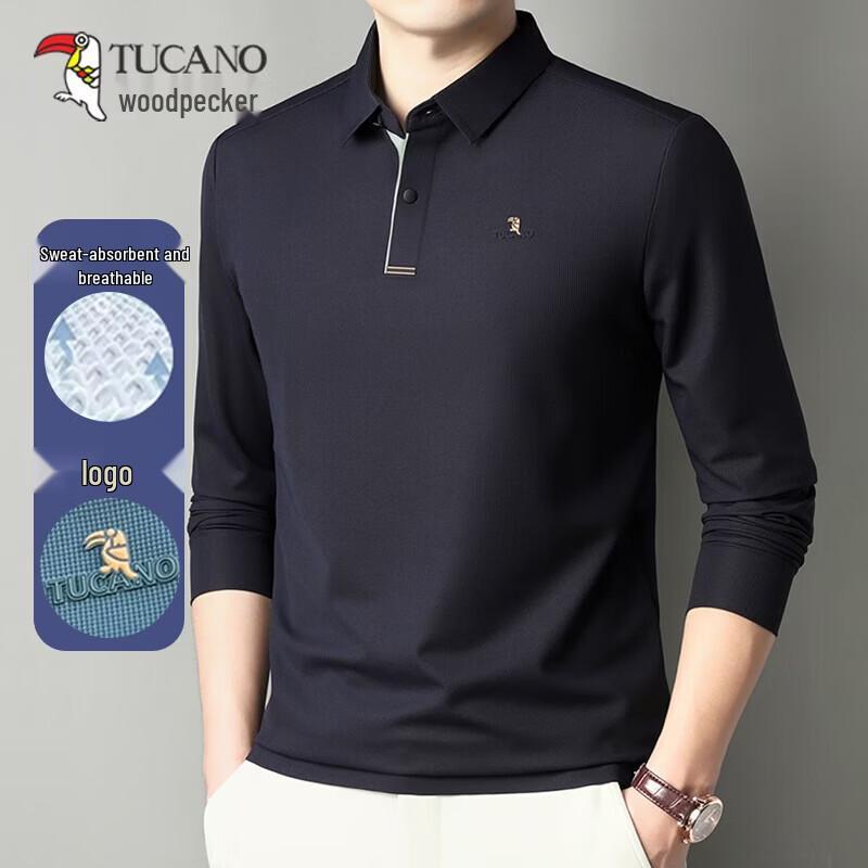 TUCANO Men's Long Sleeve Casual Polo Shirt