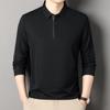 Men's Long-Sleeve Solid Color Polo Shirt - Spring/Autumn Dad Casual Wear