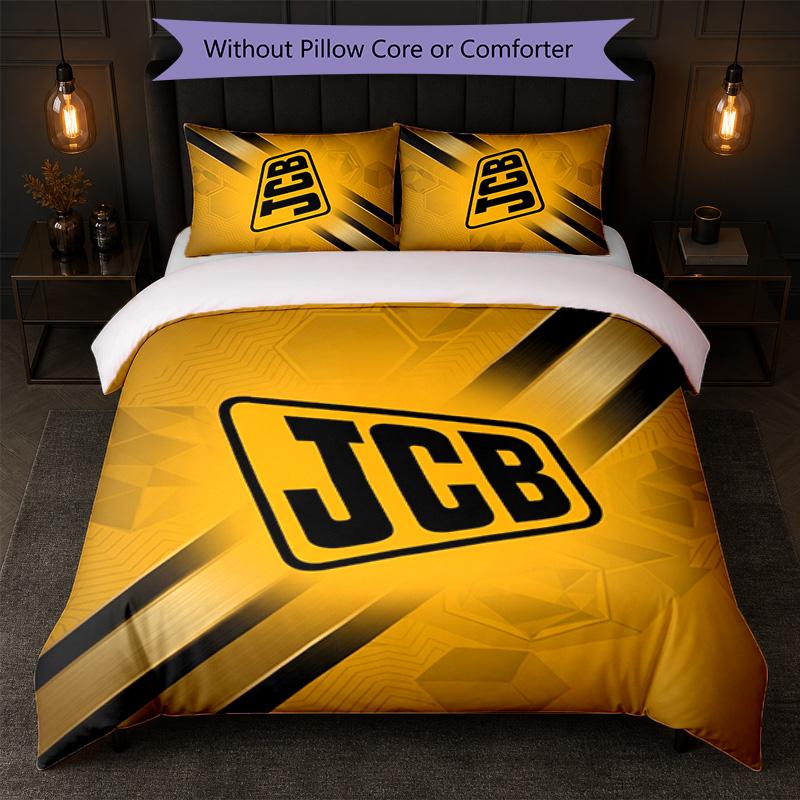 JCB Print 3Pcs Bedding Set Duvet Cover With Two Pillowcases Soft Bed Linen For Household Bedroom