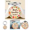 Beat Teacher Ever Letter Keychain Pendant For Celebration Gifting