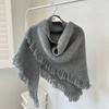 Soft waxy wool shawl women's fringed multi-functional cardigan autumn and winter new femininity outer coat scarf cape