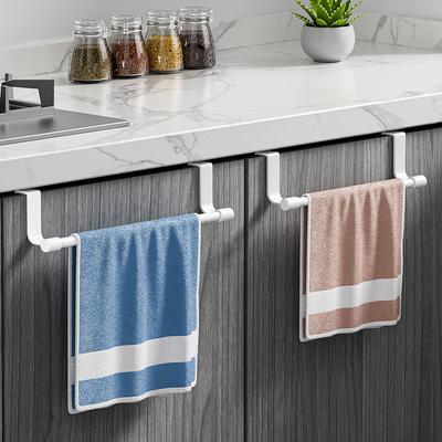 1pc Towel Rod Steel Metal Wire Over Cabinet Towel Rack Storage Organizer Bathroom Door Hanging Towel Rack Punch-free Rag Hanger