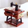 Sewing Machine Desk Decoration Hand-crank Music Box Ornament Sewing Machine Mini Music Box for Wedding Party Gathering Home