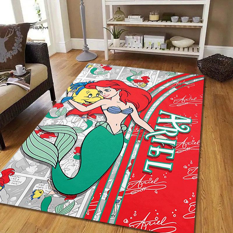 1pc The-little-mermaid Carpet Area Rug, Bedroom, and Playroom Durable, Stain-Resistant, and Easy To Clean, Living Room