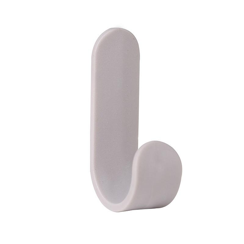 Einfacher J-förmiger Haken Wandmontage Nordischer Stil Nicht-stanzender Haken Haushalt Nahtloser Mantelhaken Mini Tür Klebehaken