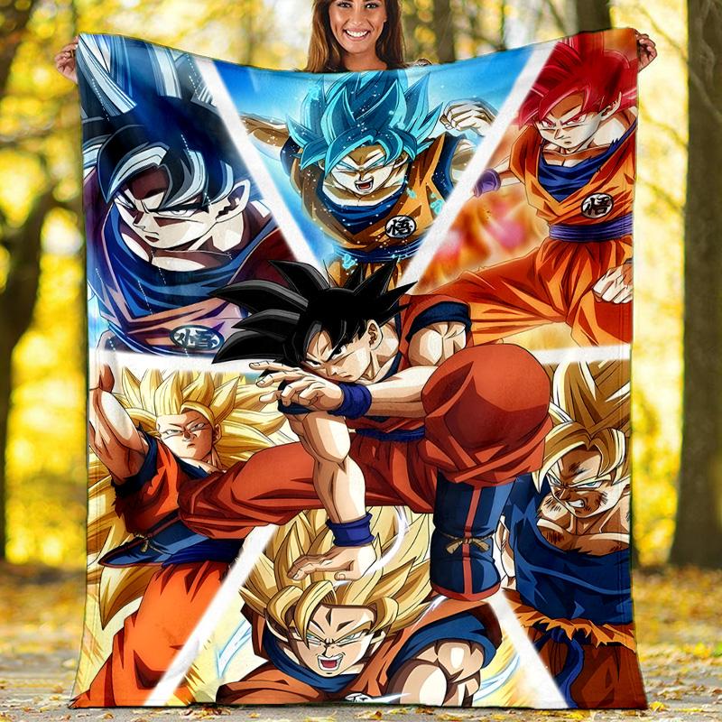 1pc Dragon Ball3 Theme Blanket - Digital Print, Polyester, Cozy for All Seasons, Perfect for Outdoor, Camping, and Travel