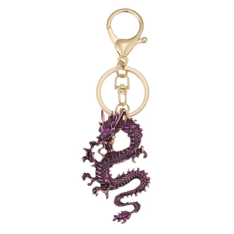 Eye Catching Key Chain Pendant Chinese Dragon Key Rings for Phones Crystal Decor