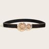 Waist Metallic Ladies Belt With Snap Button Closure For Dresses And Wear Casual
